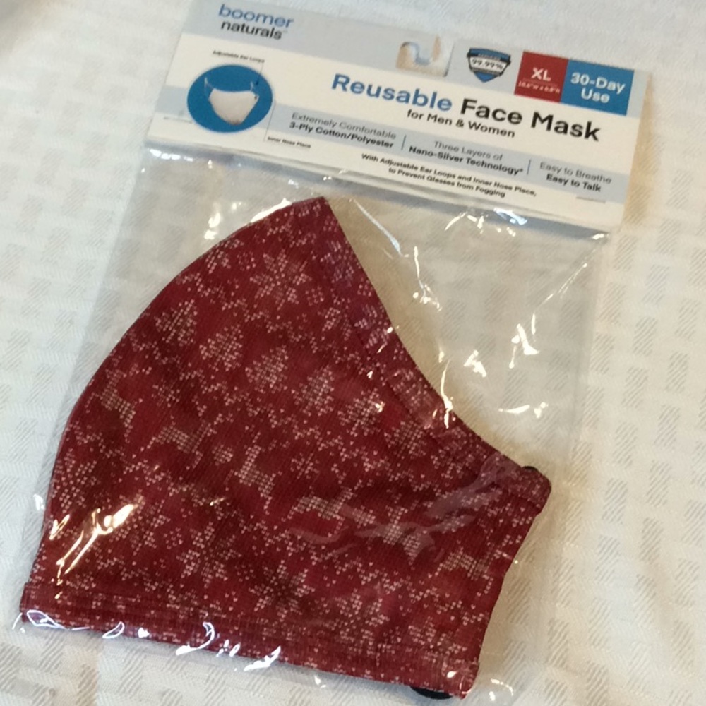 Boomer Natural Reusable Face Mask Unisex Size XL